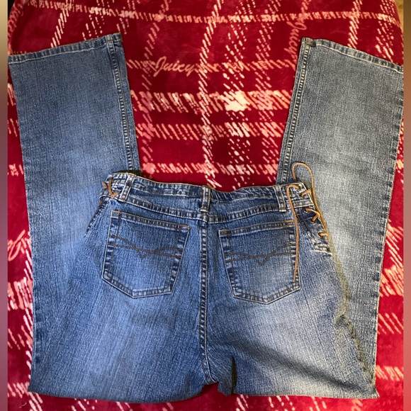 Zana Di Laced Up Bootcut Jeans Early 2000s Fashion - Picture 2 of 8